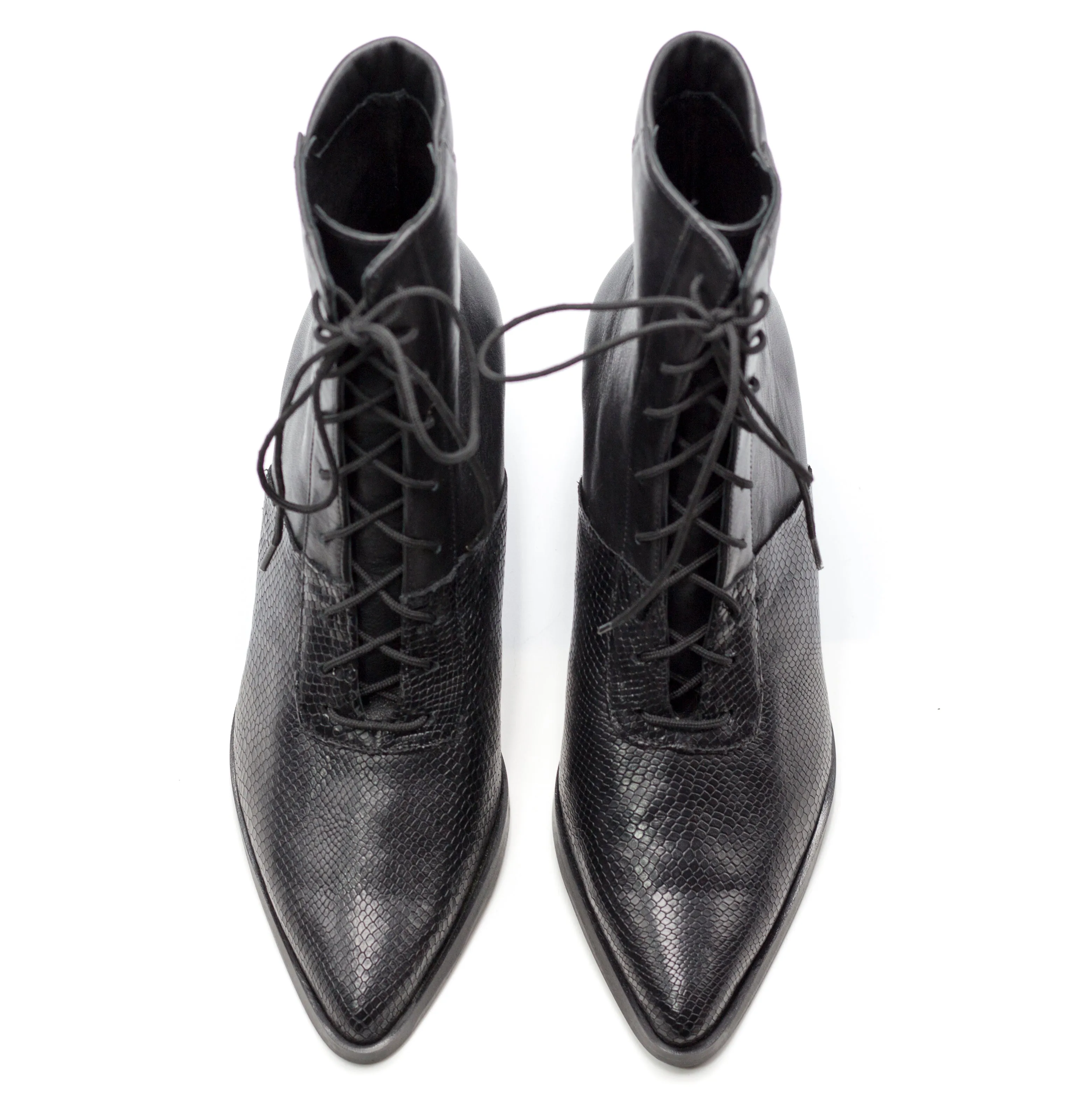 Quartz - Black Lace Up Boots