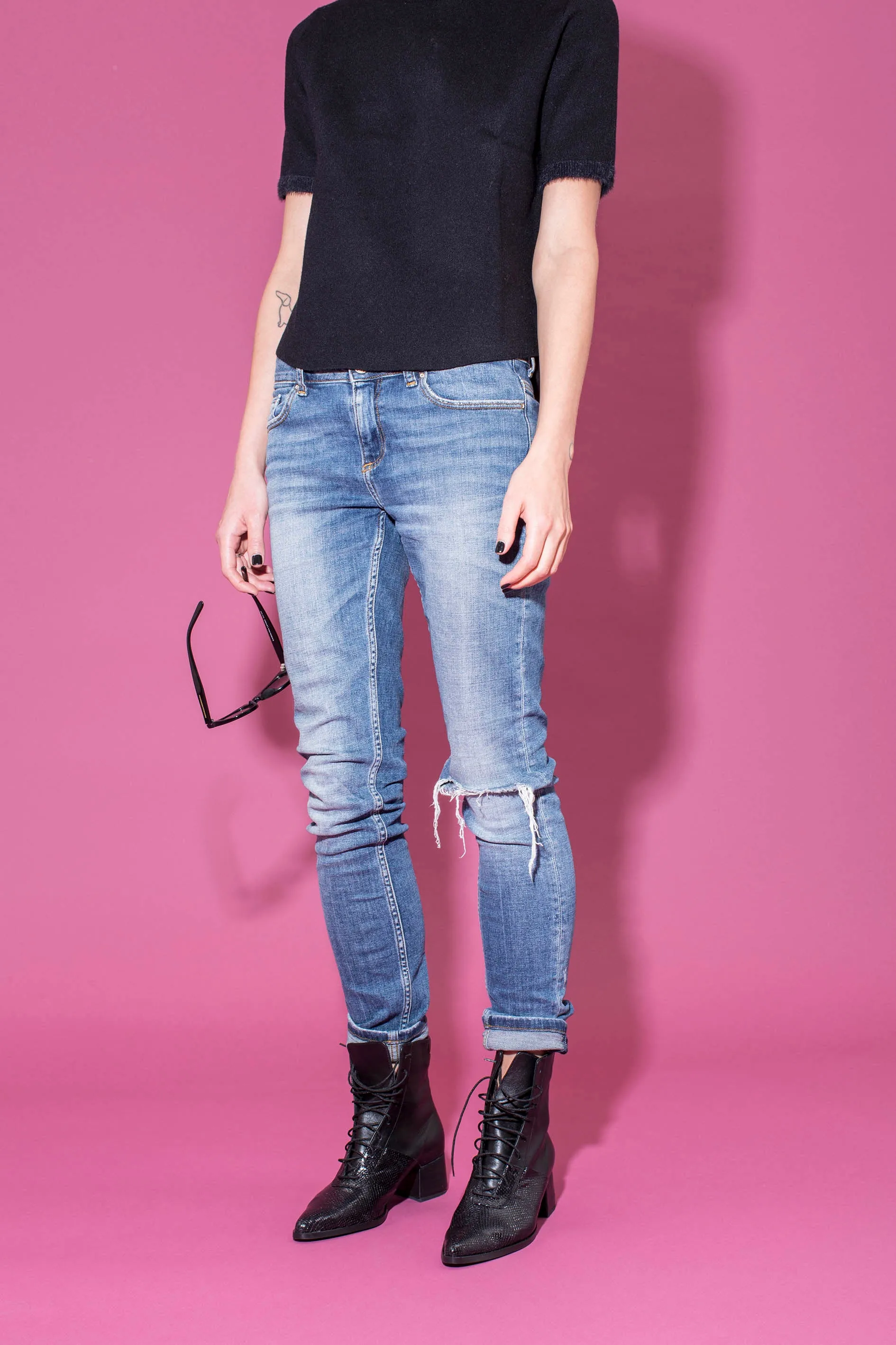 Quartz - Black Lace Up Boots