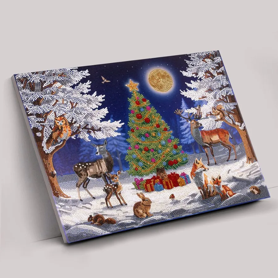 "Animal Gathering" Crystal Art Canvas Kit 45cmx35cm