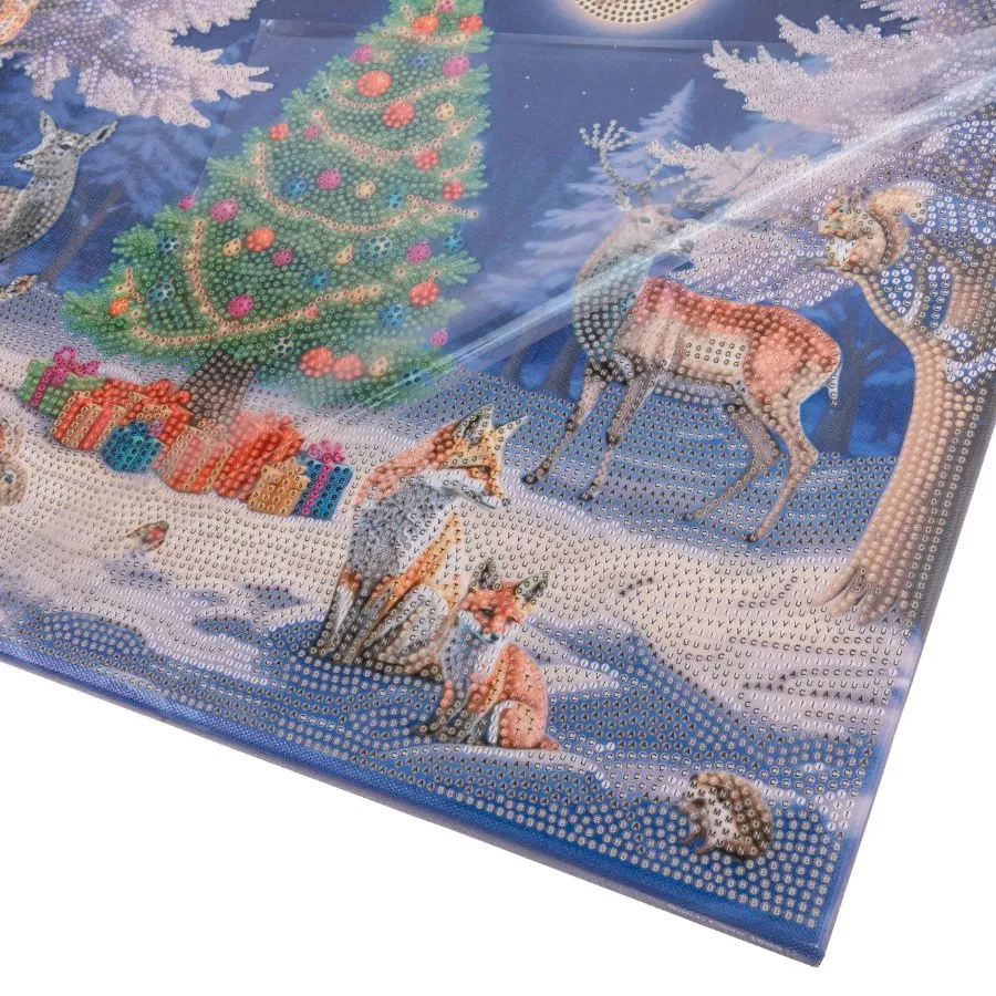"Animal Gathering" Crystal Art Canvas Kit 45cmx35cm