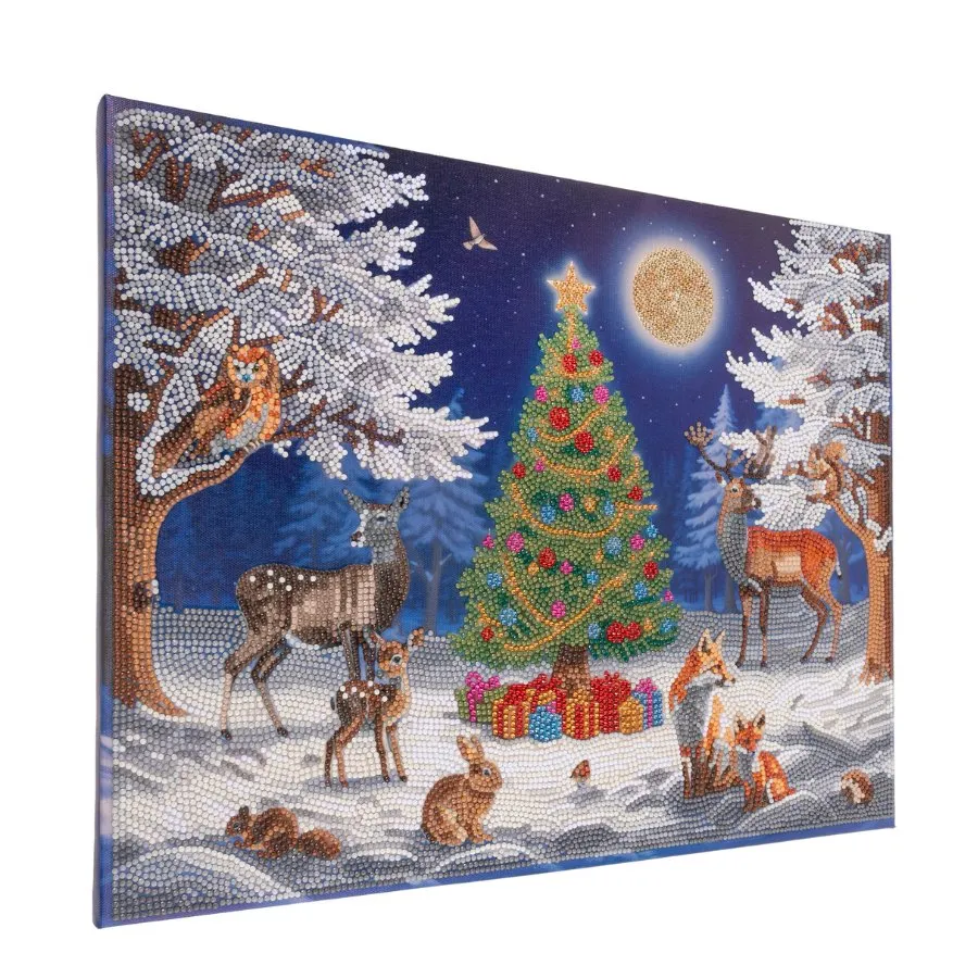 "Animal Gathering" Crystal Art Canvas Kit 45cmx35cm
