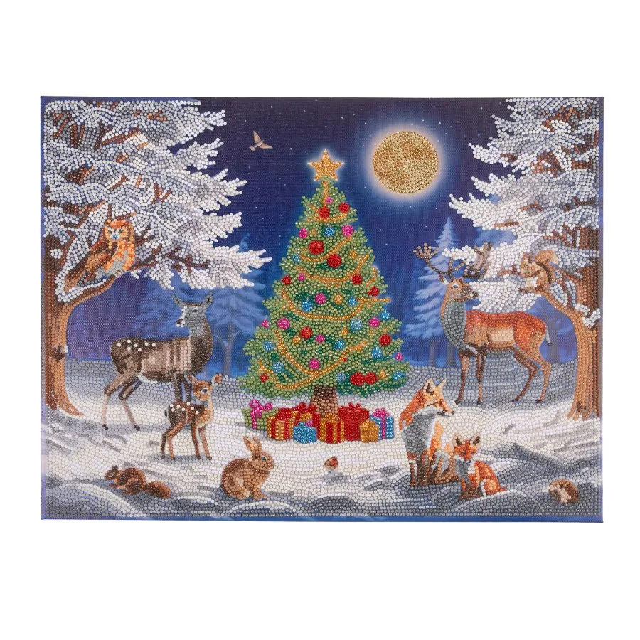 "Animal Gathering" Crystal Art Canvas Kit 45cmx35cm