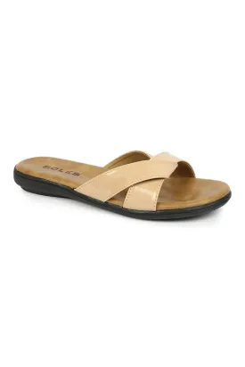 SOLES Chic Beige Flat Sandals - Neutral Style for Any Outfit