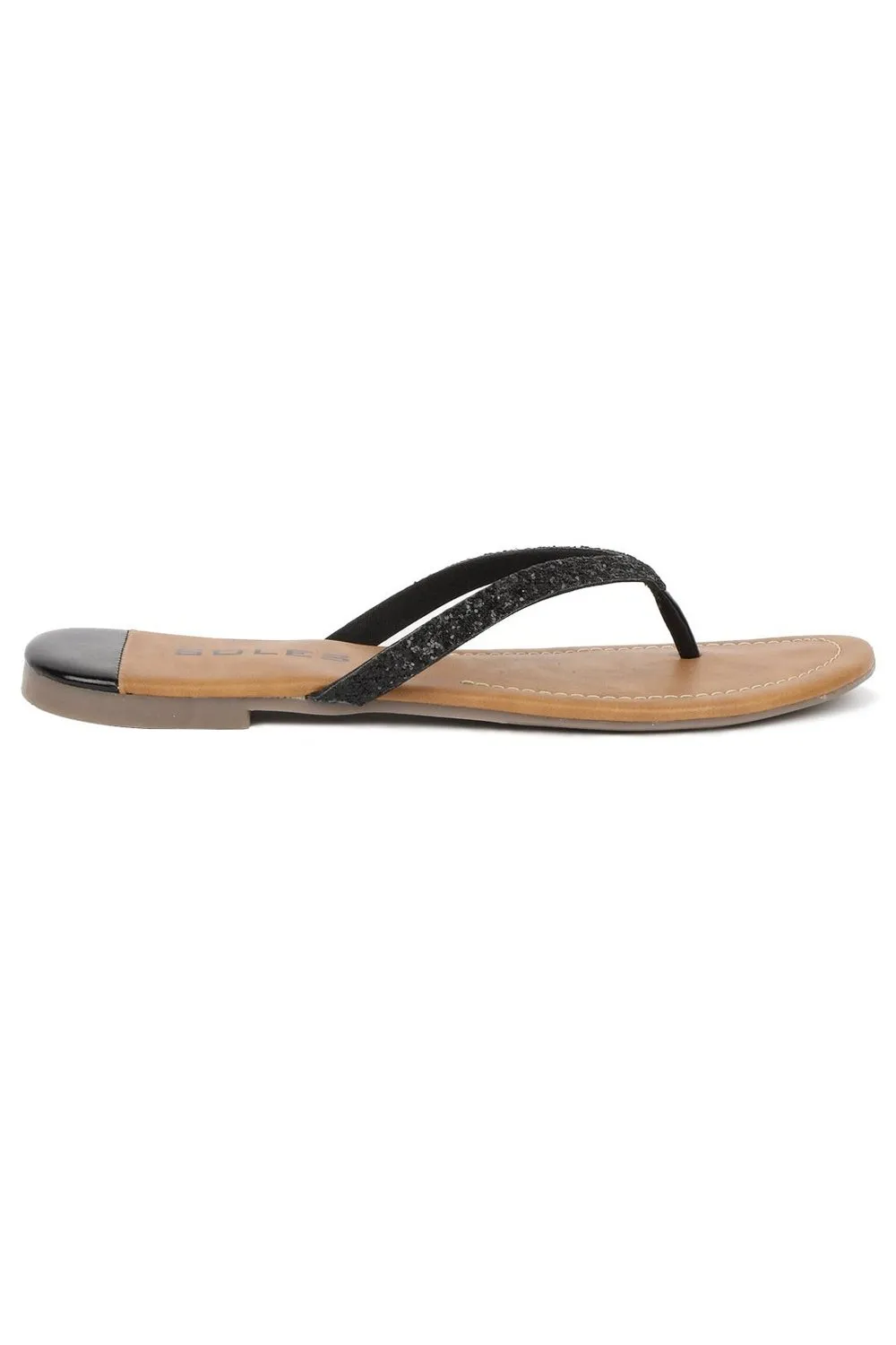 SOLES Classic Black Flat Sandals - Versatile Style for Any Occasion