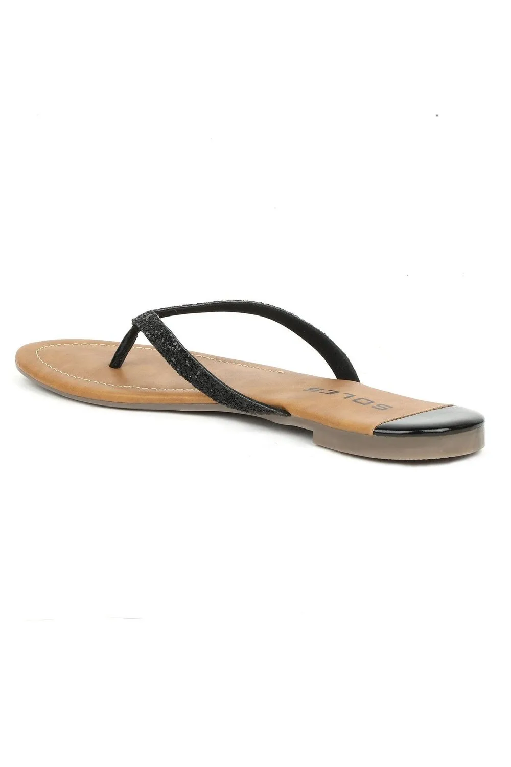 SOLES Classic Black Flat Sandals - Versatile Style for Any Occasion