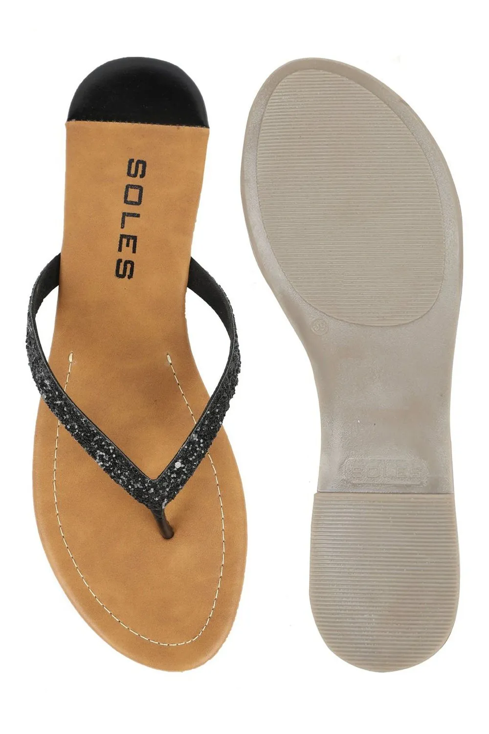 SOLES Classic Black Flat Sandals - Versatile Style for Any Occasion