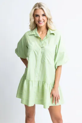 Stripe Pocket Ruffle Dress