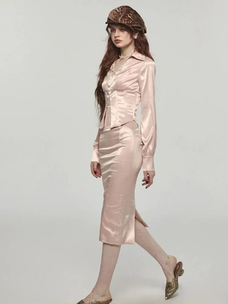 Stylish V-neck fishbone suit【s0000004111】
