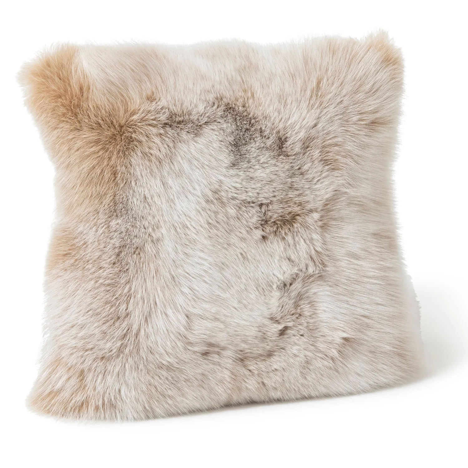 Volpe Dyed Finland Fur and Cashmere Pillow- Blush