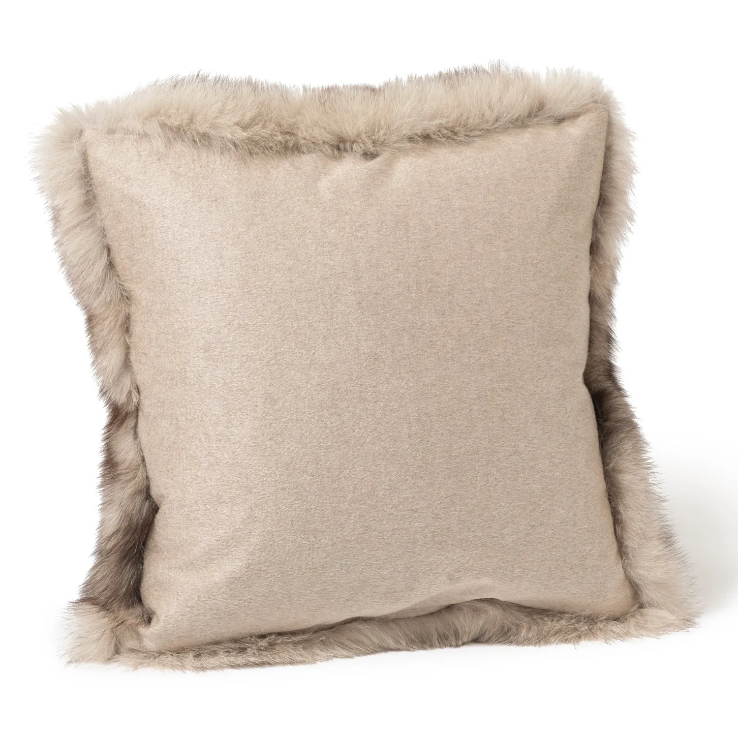 Volpe Dyed Finland Fur and Cashmere Pillow- Blush