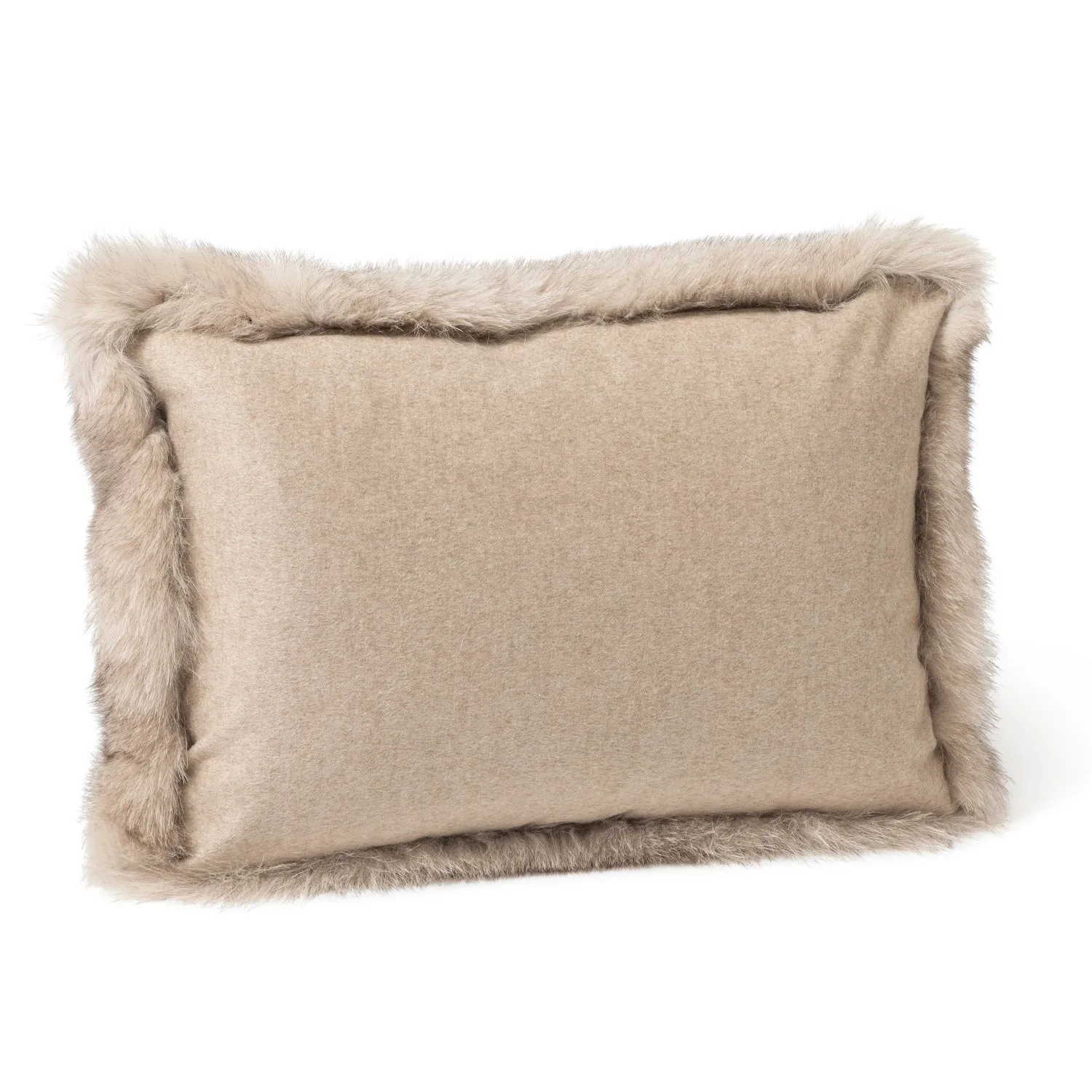 Volpe Dyed Finland Fur and Cashmere Pillow- Blush