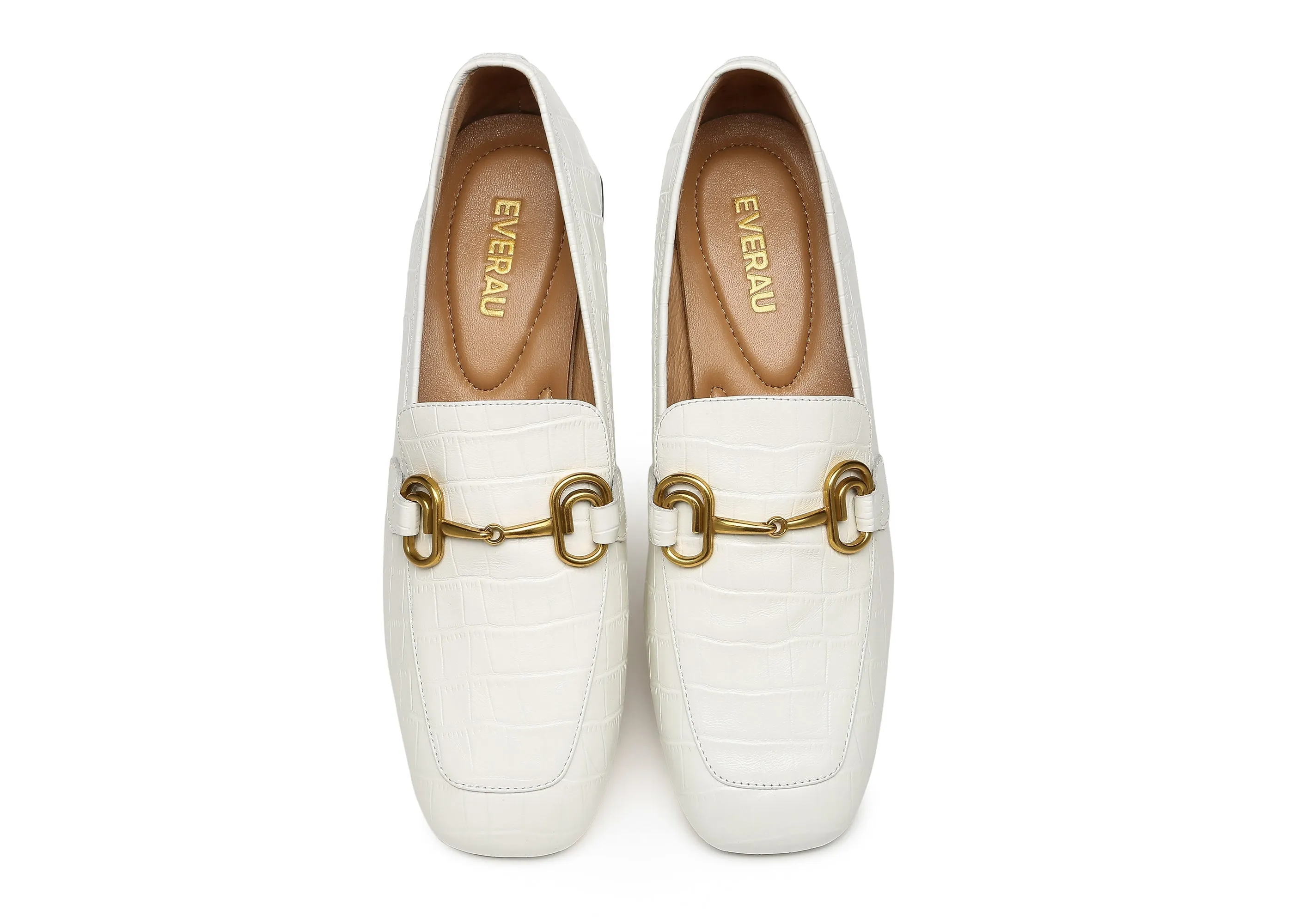 Women Leather Low Block Heels Lorna