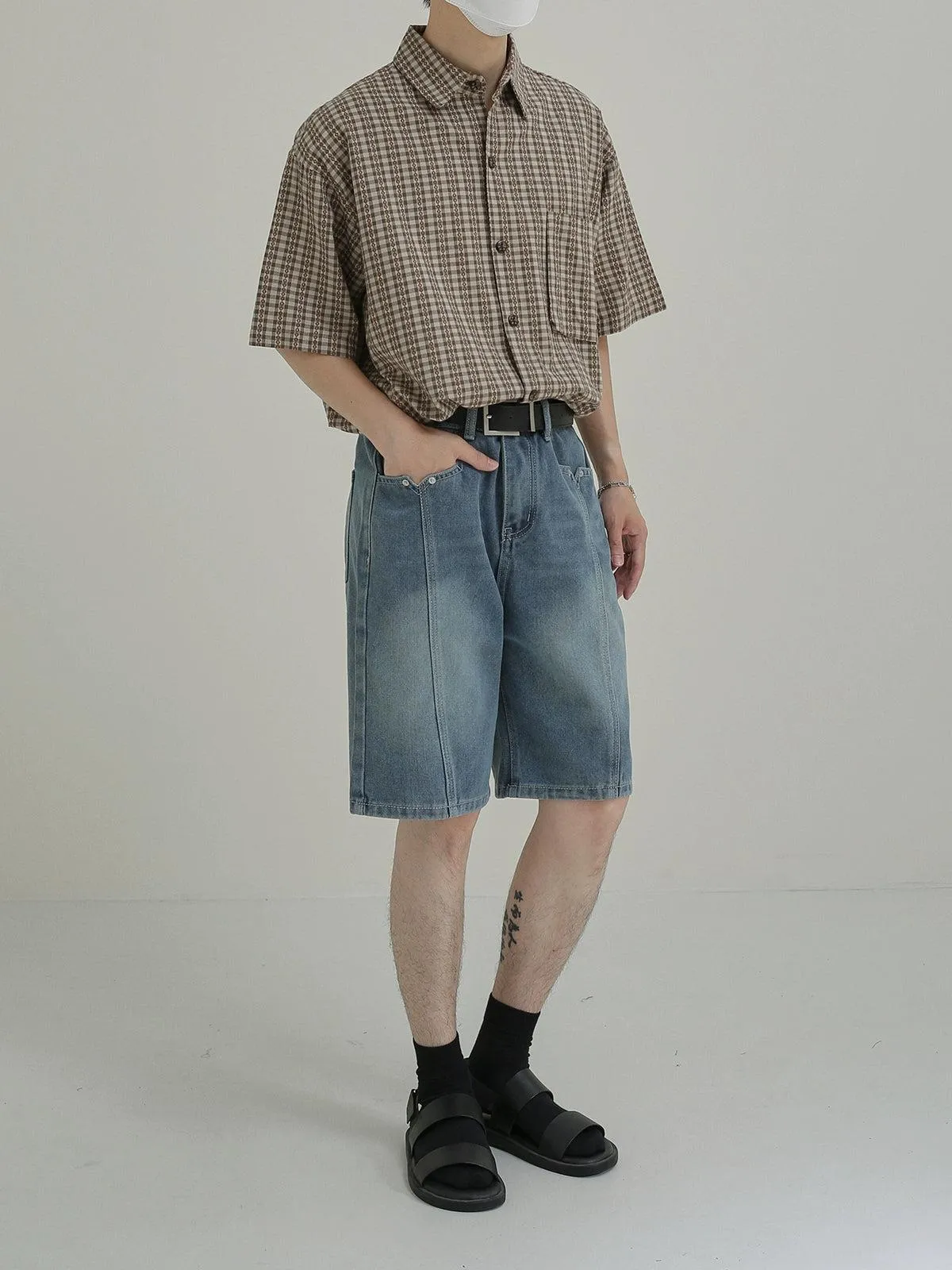 Zhou Breathable Plaid Short Sleeve Shirt