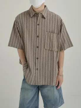 Zhou Breathable Plaid Short Sleeve Shirt